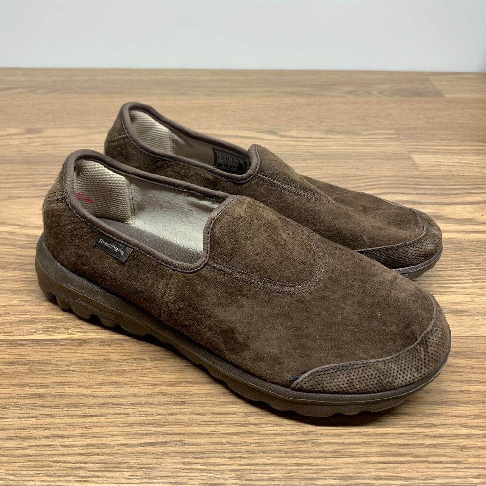 Skechers Go Walk 13766 Athletic Shoes Women’s Brown Leather Slip On Size 8